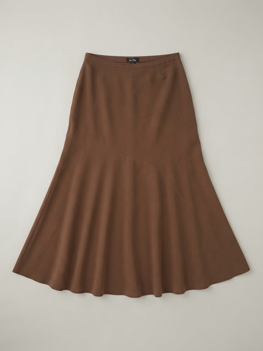 Vintage La Vita Brown Asymmetrical Flare Maxi Skirt Y2K Boho